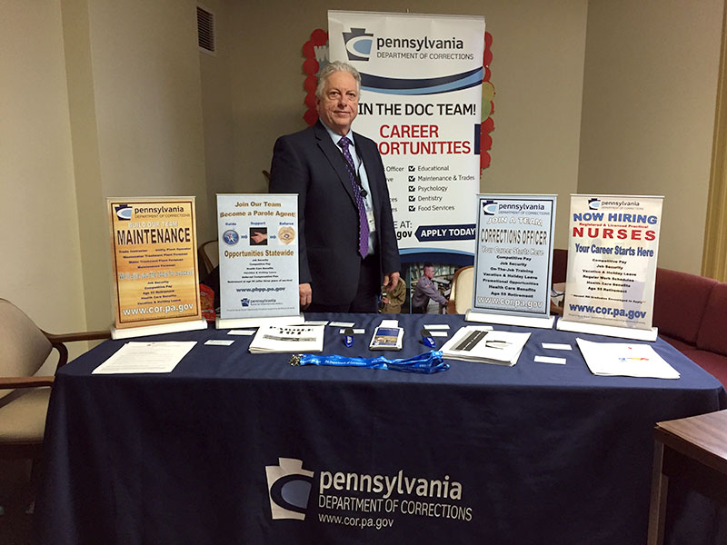 PA Department of Corrections resource table showing their programs to help displaced people.